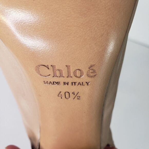 Chloé Scalloped Slingback Peeptoe Heels in Nude Size 40.5 - Picture 7 of 8